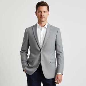 VanHeusen_Studio Men's Gray Coat Slim Casual Formal Blazer Suit Jacket Size 42 L